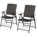 WANLINDZ Rattan Folding Outdoor Patio Dining Chairs with Armrest Foldable Wicker Chairs Set of Two