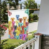 HGUAN Cute Shih Tzu Dogs Puppy Lovers Cartoon Kawaii Colorful Rainbow Tie Dye Garden Flag Double Sided Printing Polyester Dog Garden Flags For Outdoor Home Yard Patio Decor Bedroom Wall Hanging