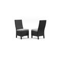 Signature Design by Ashley Beachcroft Outdoor Wicker Side Chair with Cushion (Set of 2) Black/Light Gray