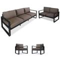 Home Square 4-Piece Set with 2 Outdoor Chairs & Loveseat & Sofa