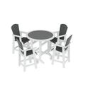 Patio Bar Table Set High Top Outdoor Table and Chairs Set of 5 Bar Table & Stools Set with Tall Adirondack Chairs Set for 4