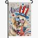 HGUAN Labor Day Golden Retriever Garden Flags American Flag Patriotic Yard Flag Welcome Dog with Hat Garden Flags Made of Double Side Garden Flags Outside Standard