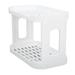 Double Layer Desktop Storage Rack Large Capacity Fence Design White Cosmetics Desktop Plastic Storage Rack for Home Office