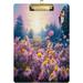 Coolnut Floral Landscape Clipboard Cute Design Letter Size Clipboard A4 Standard Size 9 x 12.5 Inch with Low Profile Metal Clip for Students Classroom Office Women Kids Gifts