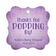 Darling Souvenir Personalized Baby Shower Favor Tags Custom Thanks For Popping By Custom Hang Tags-Stary Mauve Purple-50 Tags