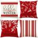 4PCS Christmas Cover 18x18 Inch Christmas Ornament Christmas Pillow Winter Holiday Throw Pillow Christmas Farmhouse Decor Sofa Christmas Tree Snowflake Pillowcase