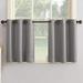 No. 918 Montego Casual Textured Semi-Sheer Grommet Kitchen Curtain Tier Pair 56 x 36 Nickel