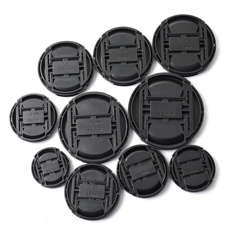 Hochwertiges 40,5 mm 49 mm 52 mm 55 mm 58 mm 62 mm 67 mm 72 mm 77 mm 82 mm Center Pinch Snap-on Cap Cover Kameraobjektiv Image