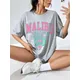 Malibu Strand Brief druck drucken Frauen T-Shirts Straße lässig T-Shirt Sommer Marke T-Shirt