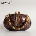 Braune Perle Luxusmarke Grunddesign Griff Box Handtaschen lässig Party Hochzeits tasche Reise Mini
