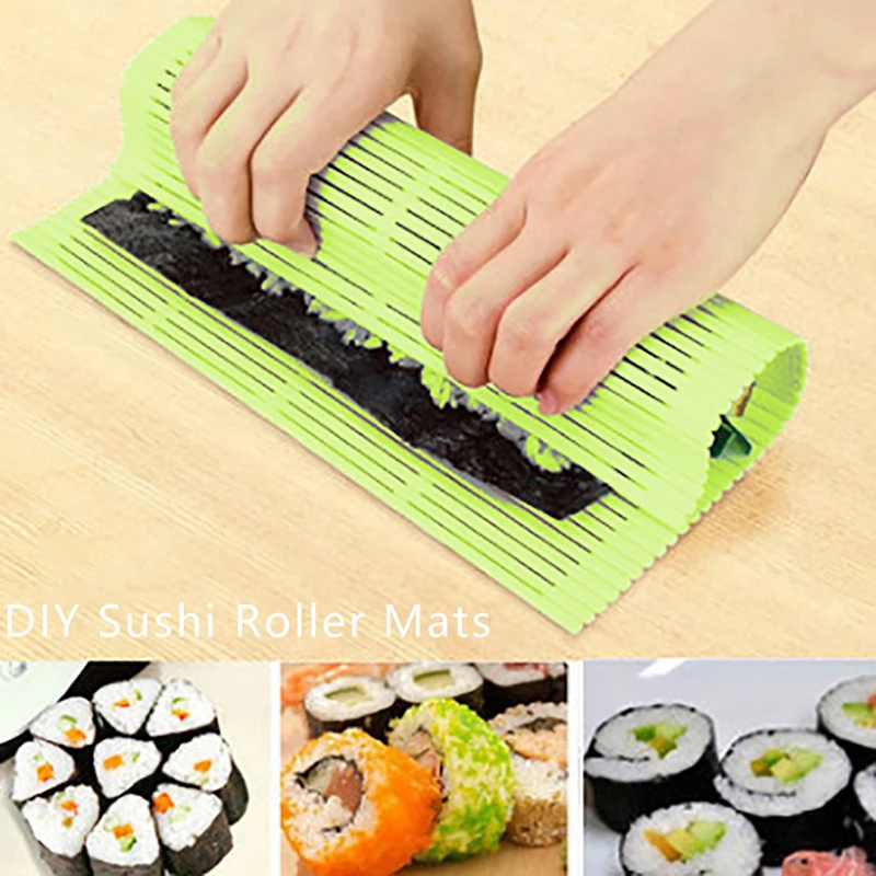 DIY Silikon Sushi Roller Matten wasch bar wieder verwendbare Sushi Roll Form Matte DIY Lebensmittel Rolling Reis Rolling Maker Kuchen Roll Pad Image