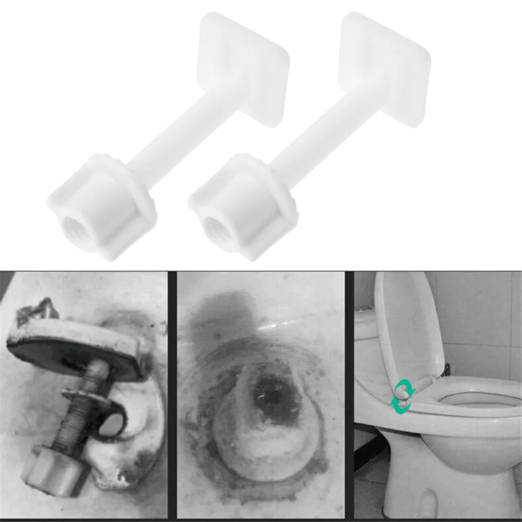 2 Sets Kunststoff-Wc-Abdeckungsscharnier, Reparatur-Befestigungsschrauben, universeller Ersatz für WC-Abdeckung, Set, Schrauben, Badezimmer-Zubehör