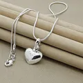 Heißer Verkauf Sterling Silber feste Herz Halskette 18-30 Zoll Schlangen kette für Frauen Mädchen
