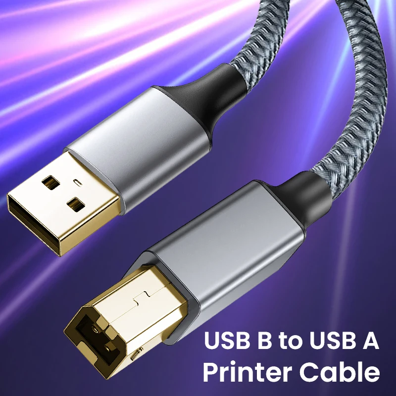USB A-auf-B-Kabel, USB-Drucker 2.0, USB-B-Kabel, Hochgeschwindigkeits-Druckerkabel, kompatibel mit HP, Canon, Brother, Epson, Lexmark, Xerox, Dac Image