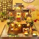 DIY Holz Miniatur Baukasten Puppen häuser mit Möbeln chinesische alte Casa Puppenhaus handgemachte