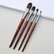 Karsyngirl 2/4Pcs Holz Kleine Concealer Pinsel Professionelle Lip Eyeliner Make-Up Pinsel Kosmetik Bilden Schönheit Werkzeuge