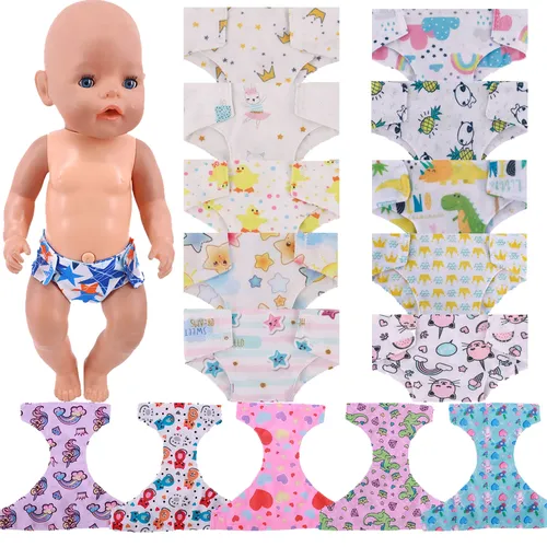 Puppe Windeln Nette Unterwäsche Tier Obst Druck Für 18 Zoll Amerikanischen Puppe Mädchen & 43cm Baby