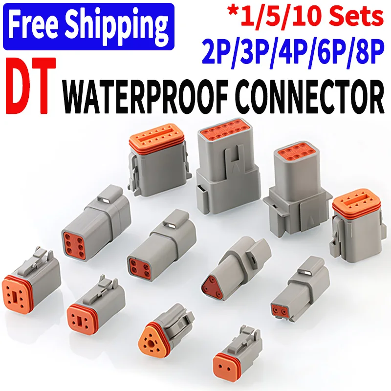1/5/10 sets dt 2p/3p/4p/6p/8p 22-16awg wasserdicht deutsch stecker dütch stecker stecker kit DT06-2S DT04-2P DT04-3P DT06-4S Image