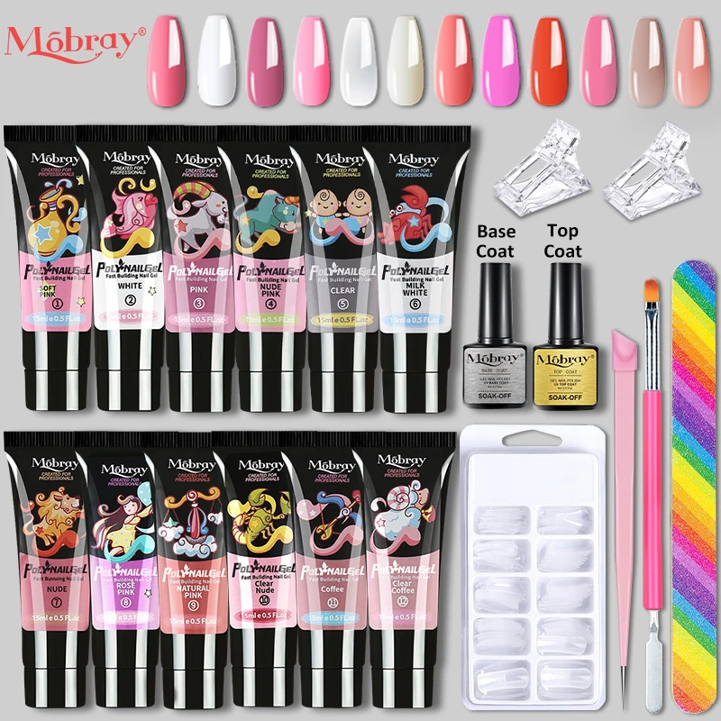 Nagel Set 15ml Acryl Gel politur Nail Art Tool Slip Lösung Builder Poly Nagel Gel Set Basis Top Nail Art Gel politur Kit Image