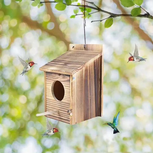 Holz Wild vogel Nistkasten Vogelhaus für kleine Vögel Spatzen Blau meise groß