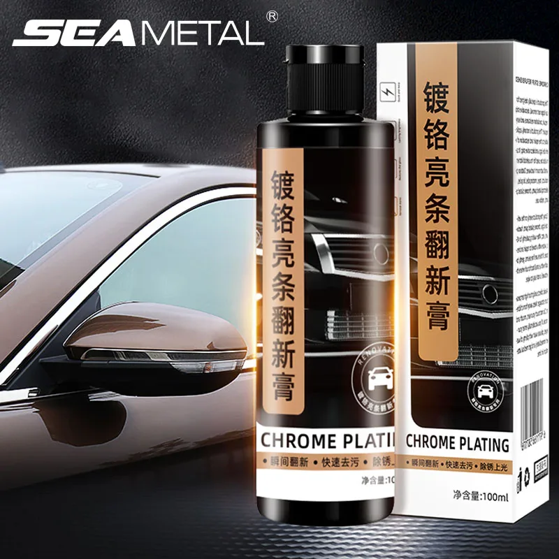 Seametal Auto Chrom platte Runderneuerung mittel 100ml Rostent ferner wiederherstellen Reiniger tragbare Auto Rosten tfernung Chrom Renovierung Pflege Image