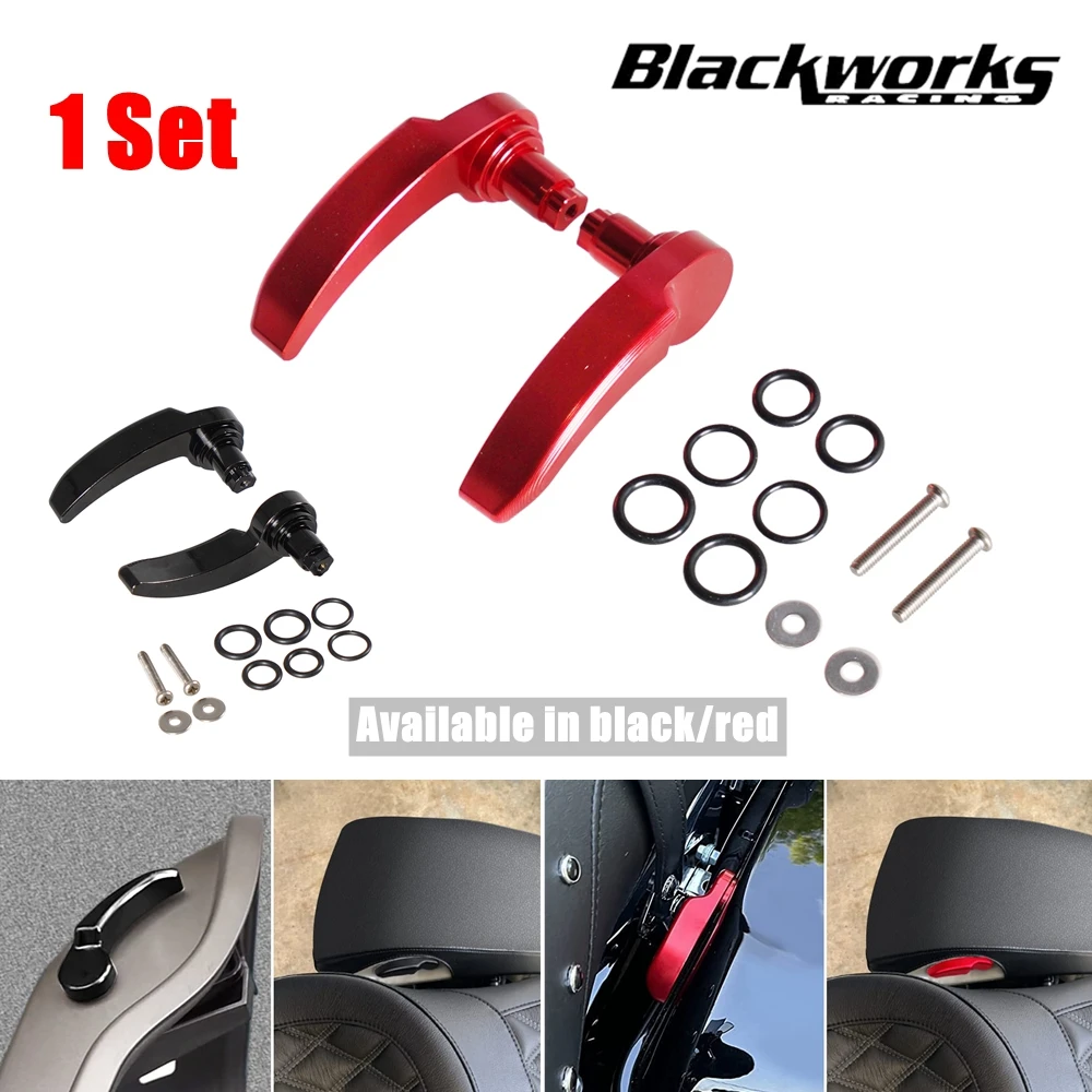 Hochwertiges 2-teiliges schwarzes Satteltaschen-Verriegelungsset für Motorrad für Harley Davidson Electra Glide, Street Glide, Road King 14–21 Aluminium