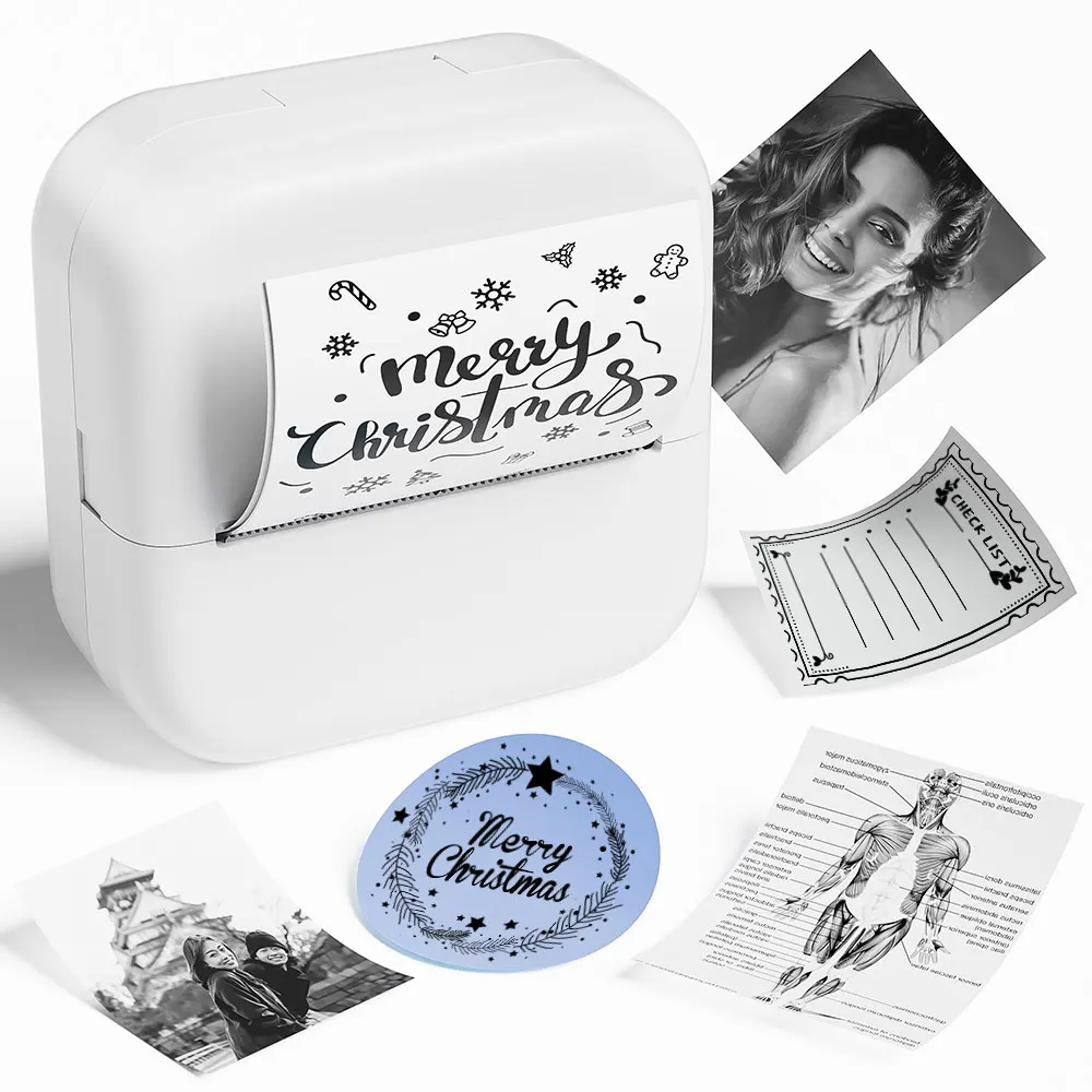 Phomemo m02x tragbarer Mini-Thermo drucker drahtlos 203dpi Foto etikett Memo-Liste Drucken mit USB-Kabel imprima nte tragbar Image