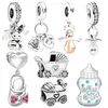 Heißer Verkauf Baby Flasche und Schuhe Schnuller Baumeln Charme Perlen Fit Original 925 Sterling Silber Armband DIY Frauen Mode Schmuck