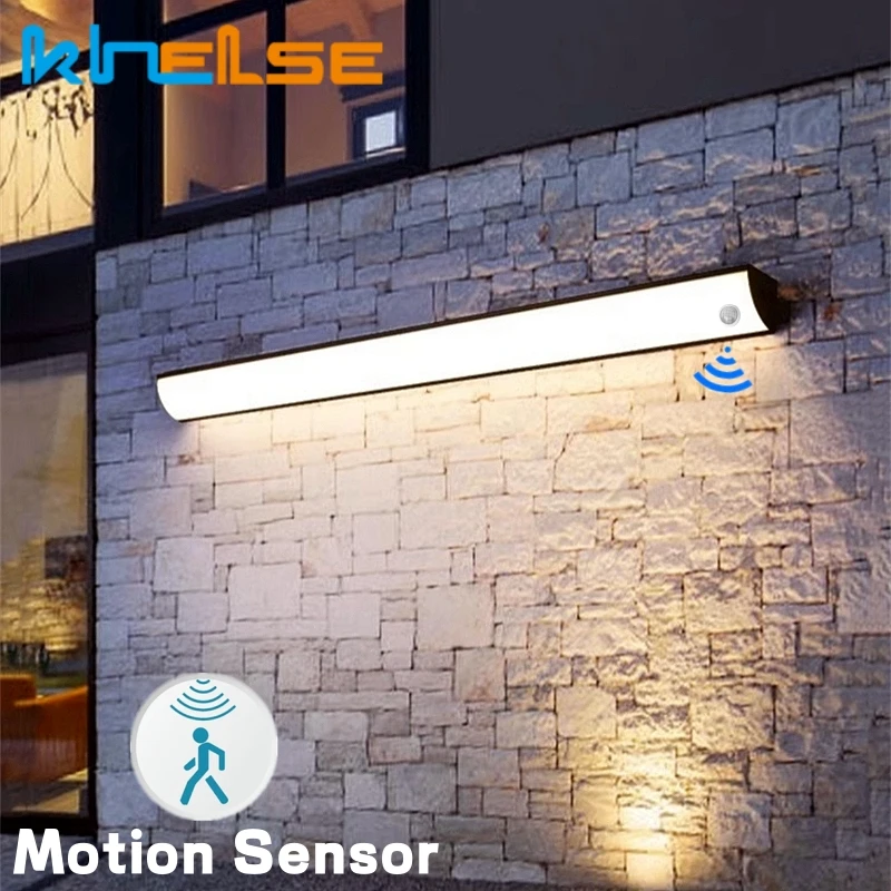 Bewegungsmelder LED Außenwandleuchte IP65 Wasserdicht Lange Streifen Ecke Gartenleuchte Haustür Veranda Home Außenwandbeleuchtung