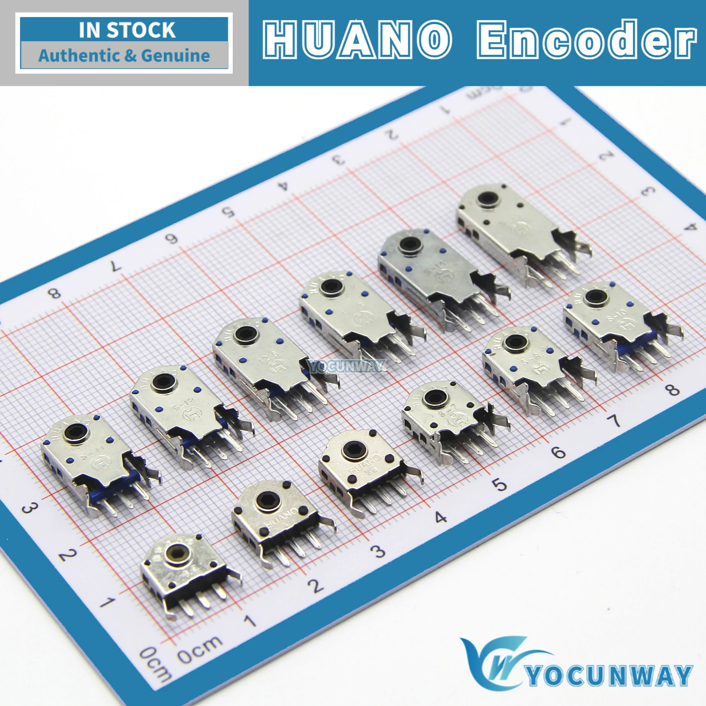 HUANO Drehbares Maus-Scrollrad-Encoder Blau/Schwarz 1,74mm Lochmarkierung 3 Millionen Gitter Mehrere Größen Verfügbar 4,5-15mm Image