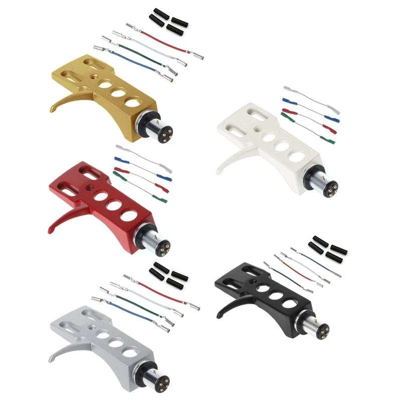 Universal Plattenspieler Headshell Phonograph Plattenspieler Ersatz Headshell mit 4 stücke Kabel für Plattenspieler Image