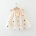 Sommer neue Baby Kleid Polka Dot kleine fliegende Ärmel Tulpe bestickt flauschiges Kleid leichtes