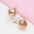 585 lila Gold Mode Klassische Geometrische Runde Perle Ohrringe für Frauen 14K Rose Gold Überzogen