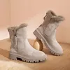 Winter Weibliche Schnee Stiefel Plus Samt Schuhe für Frauen Einfache Stiefeletten Warme Frauen Baumwolle Schuhe Neue Große Größe 43, Bottine Femme