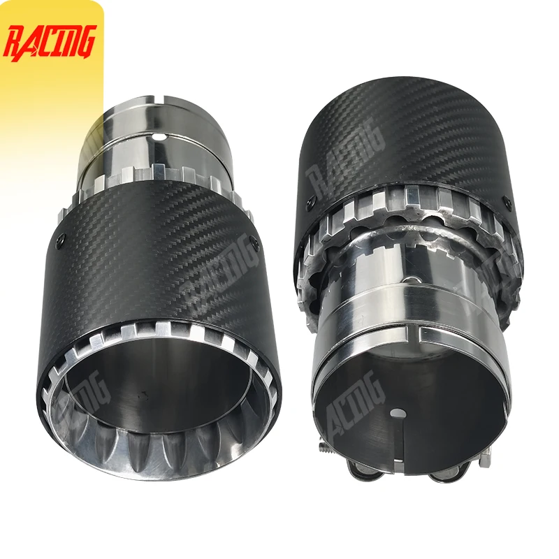 1 PC 89/101 Auspuffspitze für Volkswagen Golf Carbon Fiber Tail Auto Silber Auspuffrohr Düse Modifiziert für Auto Dekoration Image