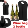 Weinflasche Gefrier beutel Neopren tragbarer Kühler Weinflaschen tasche tragen 2 Weinflaschen für