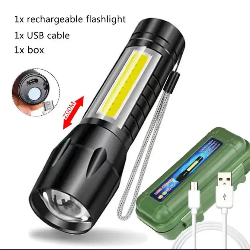 Tragbare wiederaufladbare Zoom-LED-Taschenlampe XP-G Q5 Mini-Blitzlicht-Taschenlampe Laterne 3 Beleuchtungsmodi Campinglampe