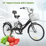 24-Zoll-Dreirad für Erwachsene 3-Rad 7-Gang-Fahrrad-Rikscha-Fahrrad mit Einkaufs korb und
