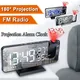 FM Radio Digital projektion Wecker LED Tischuhren USB-Ladung Weck uhr Temperatur Luft feuchtigkeit