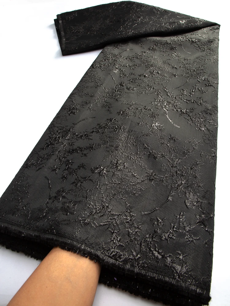 2024 nigeriani scher Jacquard-Spitzens toff heißer Verkauf afrikanischer Brokat-Spitzens toff französische Spitze für Frauen Party-Luxus kleider ty3464 Image