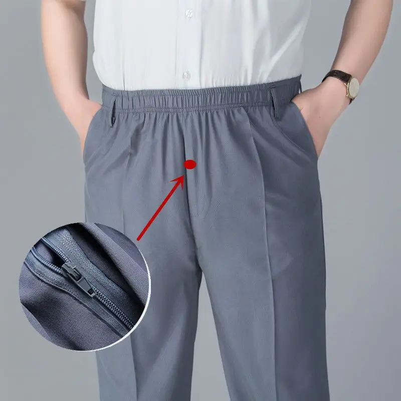 Streetwear Mode Männer feste Hosen Frühling Sommer dünne Geschäft große Größe neue männliche Kleidung elastische Taille Sport Freizeit hose 6xl