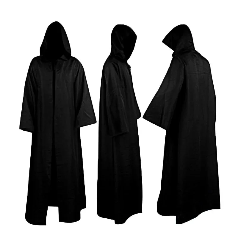 DV Schwarz Mantel Cos Anakin Skywalker Jedi Krieger Cosplay Kostüm Darth Vader Mantel Erwachsene Mit Kapuze Männer Robe Mantel Gladiator Bekleidungs Image