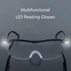 2 5 X Lesebrille mit LED-Licht Beleuchtet Lupe Nacht Reader Vergrößerungs Glas Mit Rahmen Brillen