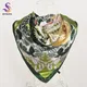 BYSIFA | Helle Grün Silk Schal Cape Elegante Floral Design Satin Platz Schals Schals 90*90cm Mode