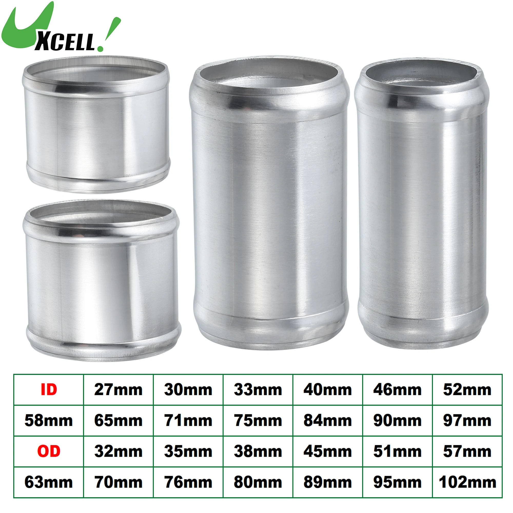 UXCELL 27mm-97mm ID 32mm-102mm OD Auto Adapter Joiner Rohr Universal 76mm Länge Stecker Schlauch Adapter Aluminium Legierung Image