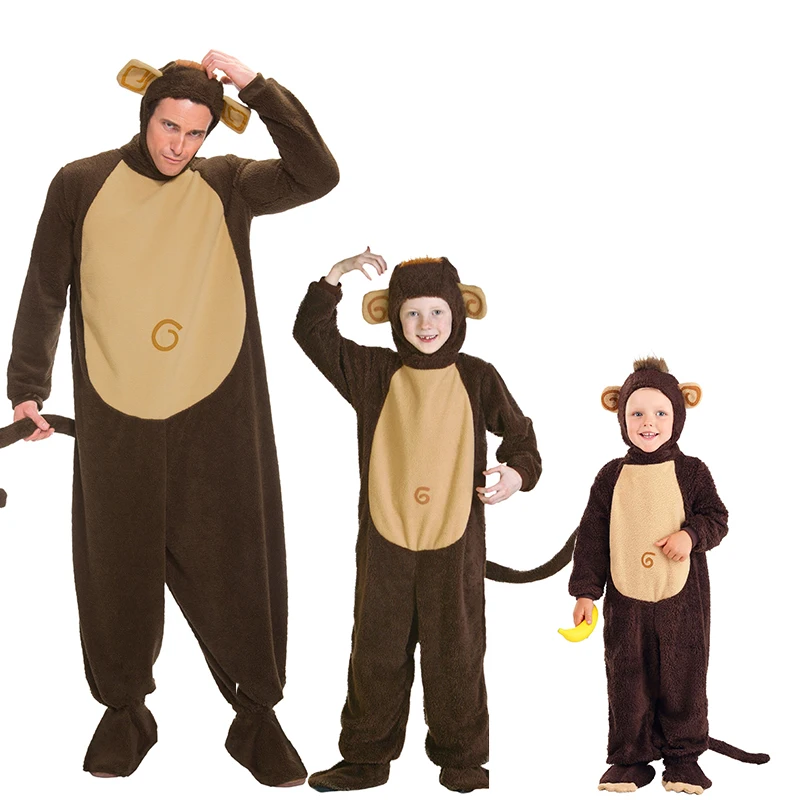 Erwachsene Tier Cosplay 2025 Familie Affe Kostüm Baby Kleinkind Affe Halloween Kostüm Image