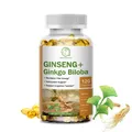 Bbeeaauu Ginseng Ginkgo Biloba Kapseln Gehirn gesundheit ergänzt kognitive Funktion Gedächtnis und