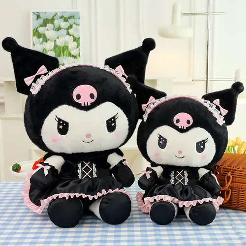 35cm dunkle Uniform Kuromi Plüschtiere Sanrio Puppen Kuromi Melodie Puppe Plüschtiere Kissen Mädchen