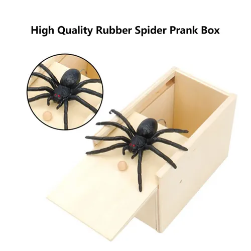 Kinder Halloween Streich Spielzeug simulierte Spinne Holzkiste Spielzeug falsche Zunge Schlange