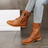 Marke Plattform Ferse Stiefel Frauen Hohe Stiefel Casual Leder Schuhe Herbst Winter Runde-toe Zipper Plus Größe Damen Schuhe 2024